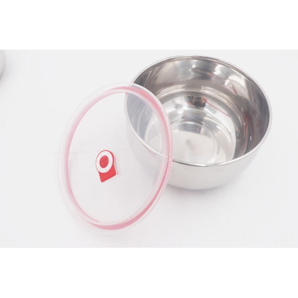 3 pcs Big size 16cm 18cm 20cm round shape food preservation box stainless steel storage container set
