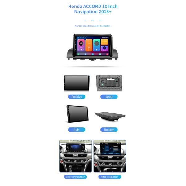 For Honda ACCORD 2018+ Hd Real-Time Traffic Conditions Bluetooth Car Navigation