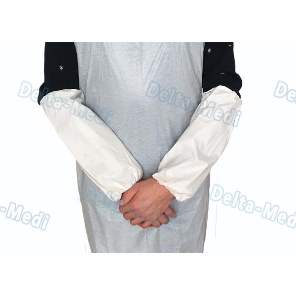 White Disposable Sleeve Covers , Disposable Sleeve Protectors With Elastic Cuff