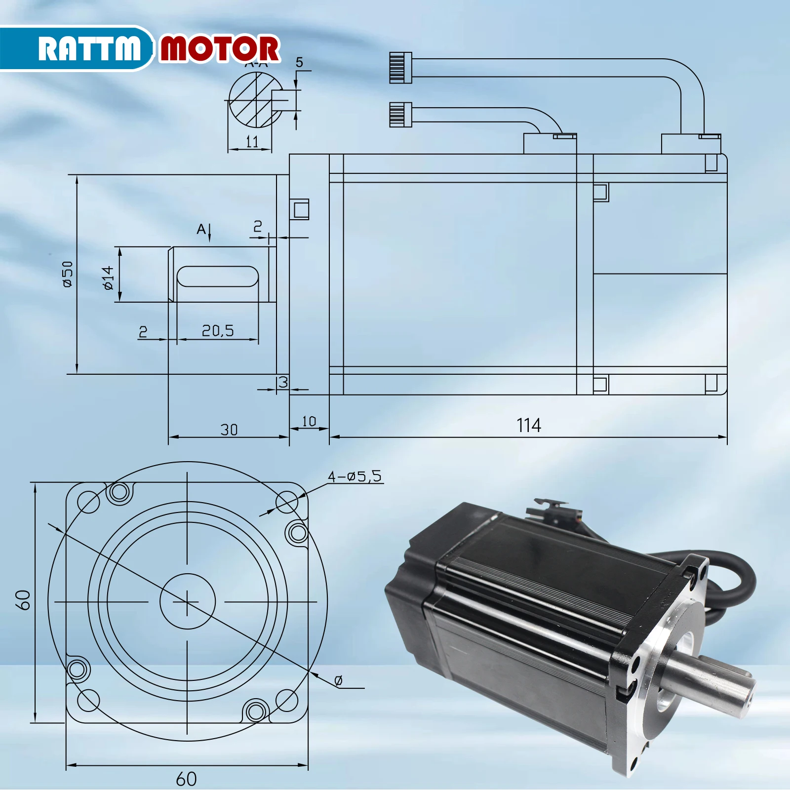 600W AC Servo Kit 1.91 N.M 3000RPM CNC Controller Kit IP65