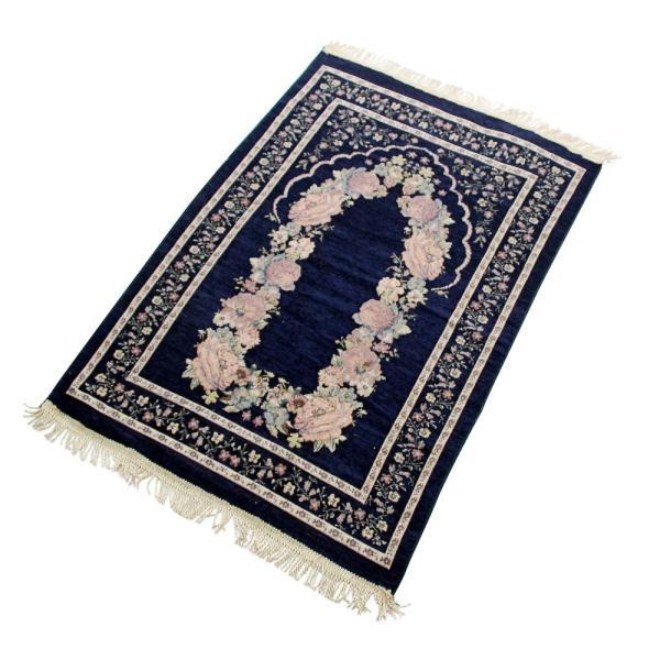 Plush Pile Height Abstract Pattern Cotton Yarn Embroidery Muslim Islam Prayer Mat