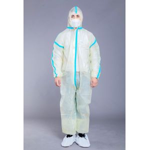 China Antistatic Hot Sealing 37g Full Body Disposable Coveralls on sale