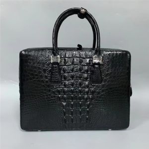 Authentic Exotic Crocodile Skin Businessmen Briefcase Large Working Purse