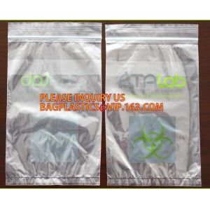 Biohazard specimen zipper bag Customized, zipper specimen store plastic
