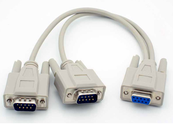 Buy 9 Pin DB9 female to dual male Y Splitter cable at wholesale prices