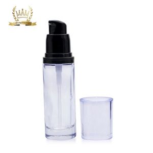 Luxury Round 30ml Cosmetics Packaging Glass Liquid Foundation Bottle With Beauty