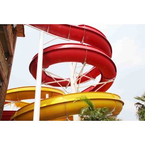 Stainless Steel Fastener FRP Spiral Water Slides / Fiberglass Water Slide
