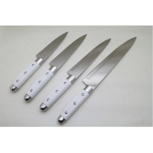 Different Size Chef Knife With Plastic Handle White Color 5inch 6inch 7inch
