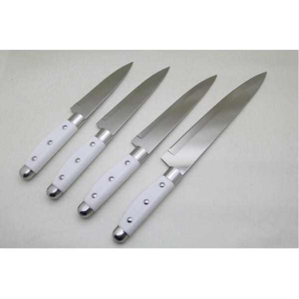 Different Size Chef Knife With Plastic Handle White Color 5inch 6inch 7inch
