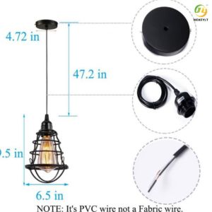 American Retro Restaurant Corridor Iron Cage Black Ceiling Lamp