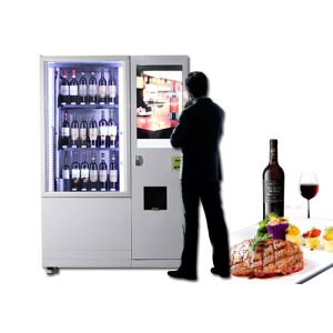 Lift Refrigerated Wine Vending Machine , Champagne Beer Vending Kiosk