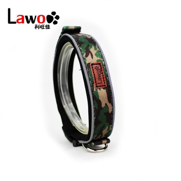 Buy Camouflage Pattern Nylon Material Adjustable Dog Collar With Reflector at wholesale prices