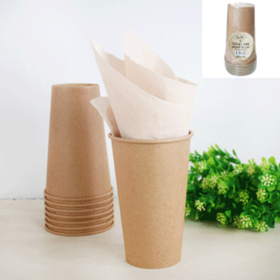 Buy Desserts Flexo Printing 32oz Biodegradable Kraft Paper Hot Coffee Cups at wholesale prices
