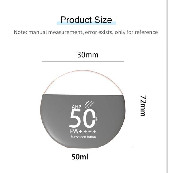 50g plastic Gray Circle smooth bottle with White lid for fragrance and sunscreen stick