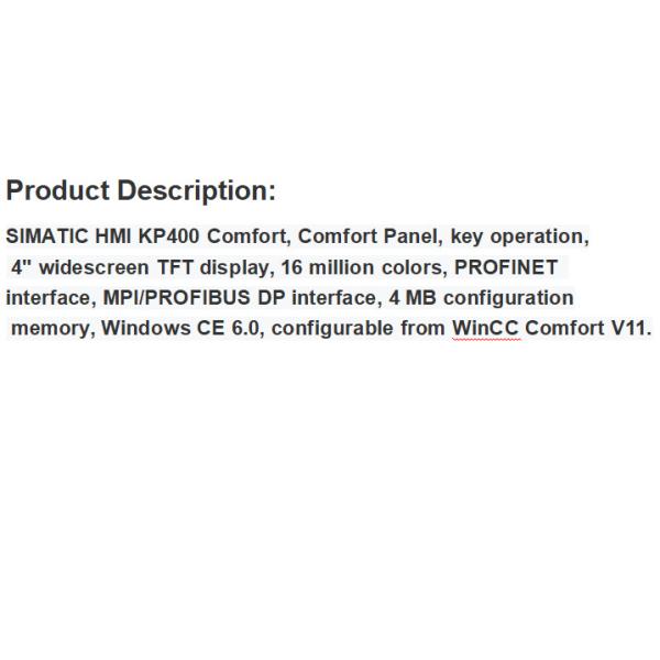 Simens SIMATIC HMI KP400 Comfort Panel 6AV2124-1DC01-0AX0 Touch Screen 1 Year Warranty