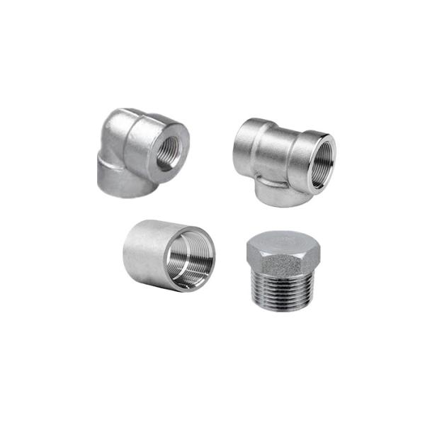 Buy Threaded Duplex Steel Pipe Fittings UNS S31803 S32750 S32760 Forged Fittings at wholesale prices
