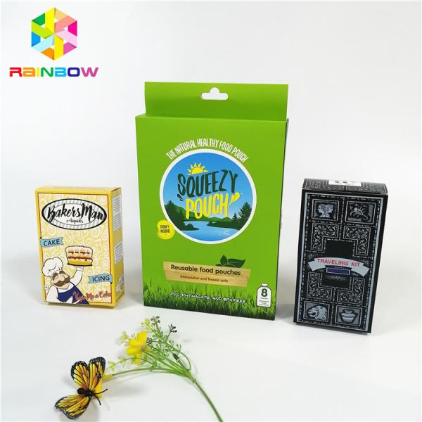Recyclable custom logo design brand printed UV Hot stamping paper card boxes