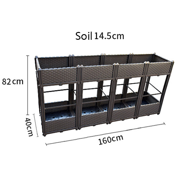 Soil 14.5cm Superposable Resin Plastic Garden Flower Trough Planters