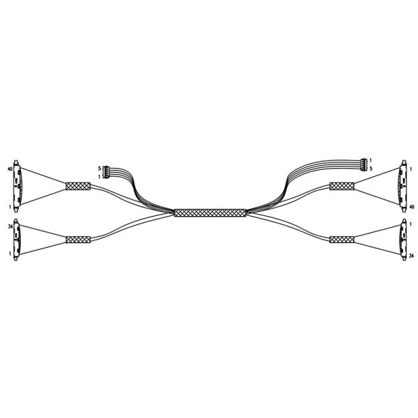 UAV cable assembly Lvds Edp Cable Assembly 0.25mm Pitch 20531-034T-02 To Jst Auhr-05v-H 34 Pin Micro coaxial cable