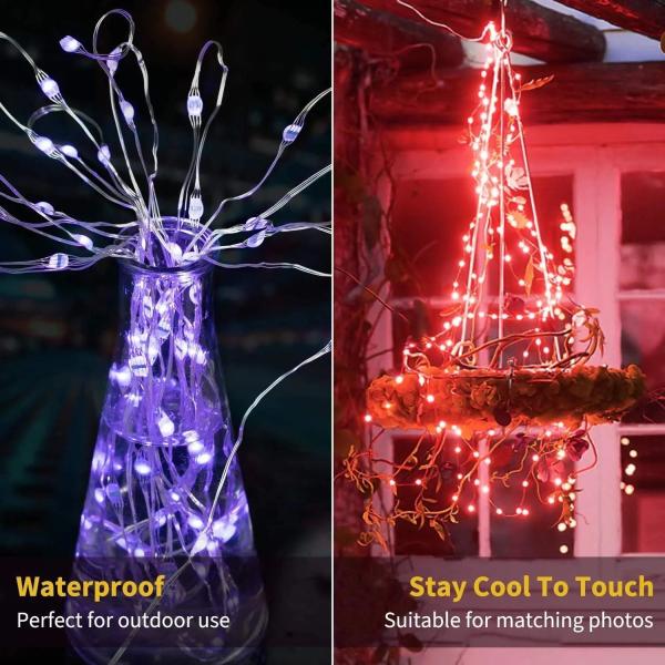 Red LED Fairy String Lights Battery Operated Remote Control Timer Christmas Decor