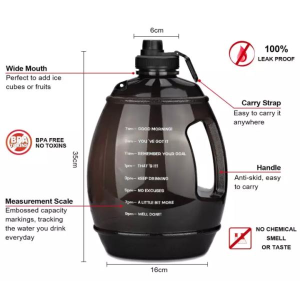 2023 Hot Selling One Gallon Water Bottle 1 Gallon Motivational Water Jug