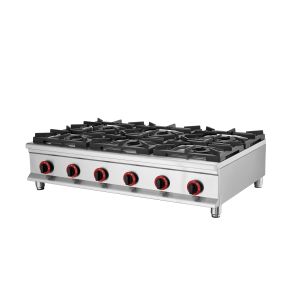 Stainless Steel Counter Top Commercial Cooking Gas Stove 22kw 4 Burner For