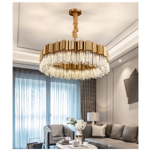 Luxury Led Crystal Chandeliers Dining Room Creative Rectangle foyer chandelier