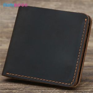 GENUINE LEATHER Vintage Style Card Holder Clip Wallet with Multi Function