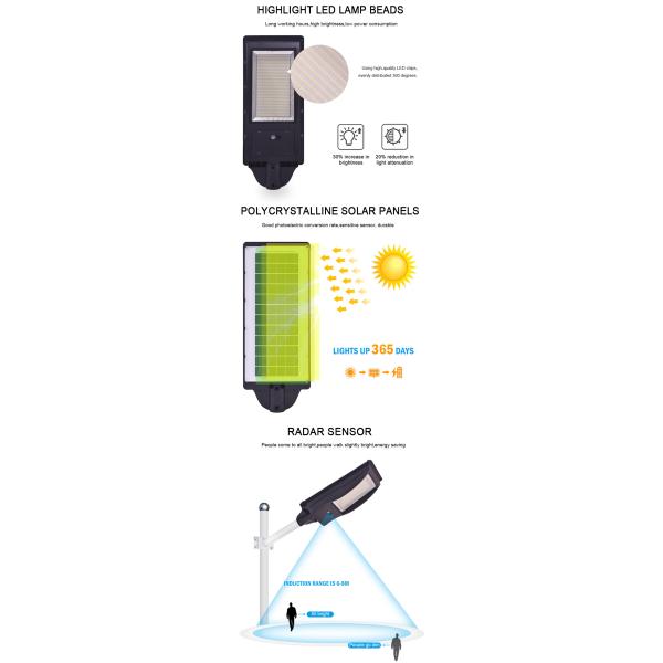Wall mounting 462pcs Solar Flood Lights For Road 50000 Hours Lifetime