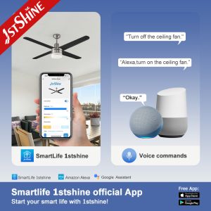 SAA 52in 110V Modern LED Ceiling Fan With Metal Blades