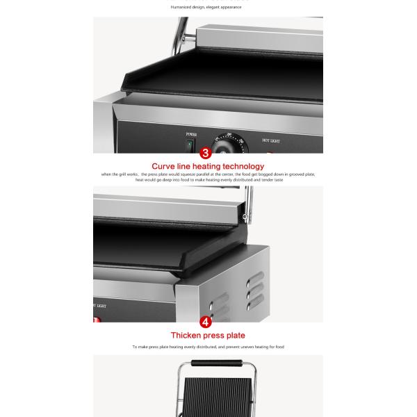 Electric Flat Grill Parts in Black Surface Color for 340*220 mm Upper Grill Size