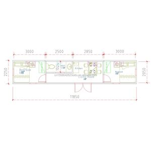 Galvanized Steel Bending 180g and Aluminum Alloy Windows 40ft Modern Design
