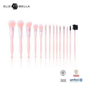 Synthetic Hair Plastic Handle Makeup Brush 14pcs Kit With Concealers
