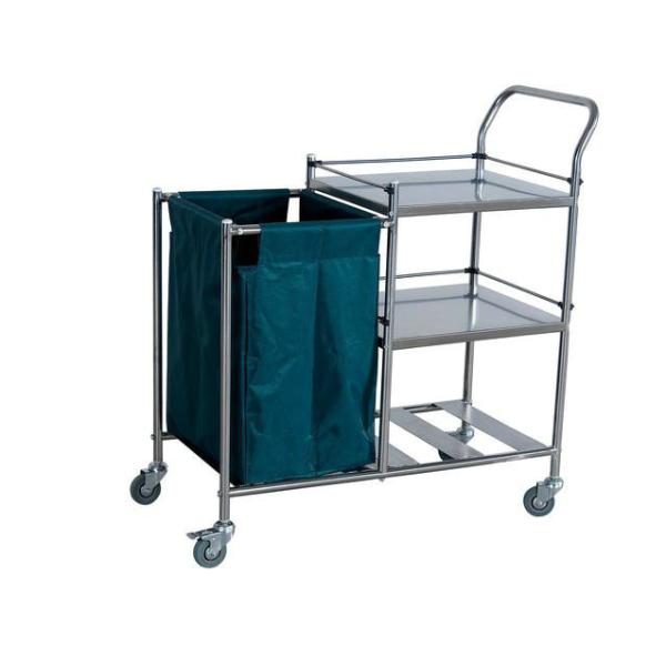 Buy Three Shelves Laundry Collecting Trolley With S.S. Guardrails at wholesale prices