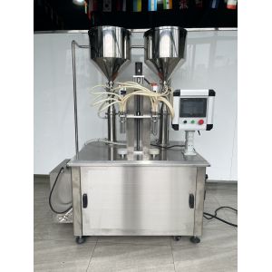 Two-color screw hand care cream heating filling machine
