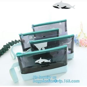 zipper bag vinyl toiletry zipper bag pvc slider bag, Waterproof PVC Vinyl Slider