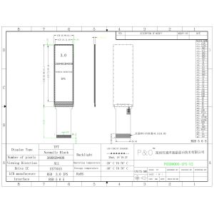 Polcd Small TFT-LCD Display 3.0 Inch 268*800 RGB Interface Industrial IPS All