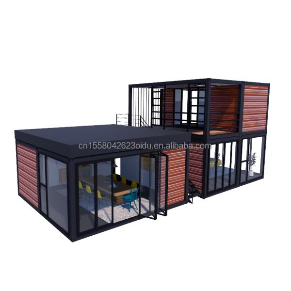 Galvanized Steel Square Tubes 40ft 20ft Deluxe Bedroom Large Glass Studio Movable House for Living in Customized Design