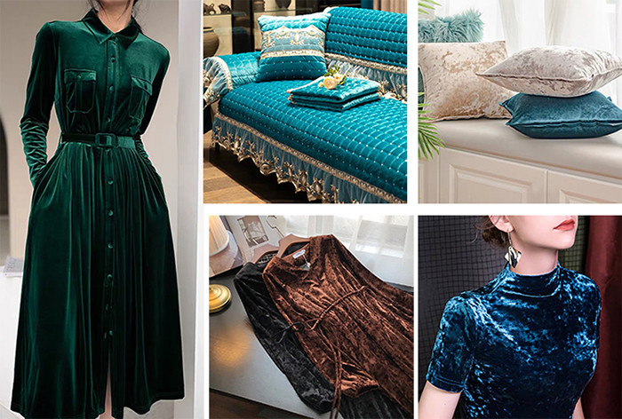 Polyester Spandex Plain Dye Shiny Velvet Fabric For Home Textile