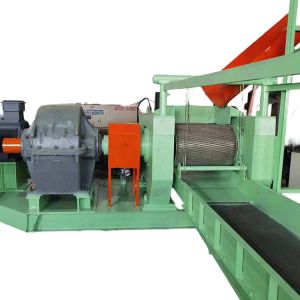 Double Roller Tire Block Crusher With Water Circulation Cooling Process Tire
