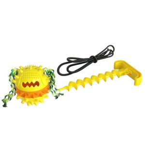 ABS Elastic Dog Chew Toy Interactive Outdoor Drawstring Ball