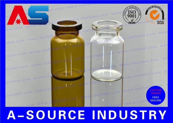 Buy Clear Bottles 10ml Little Glass Vials 24mm width 45mm Tall Usage for BIO Test at wholesale prices