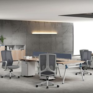 Fixed Armrest Executive Work Office Chair with Stainless Steel and Mesh