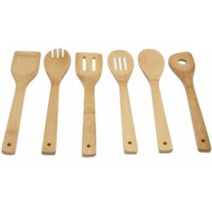 Professional Grade Bamboo Utensil Set Eco Friendly With Ergonomic Handle