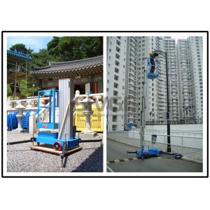 Vertical Single Mast Lift Aluminum Work Platform With 10 Meter Platform Height