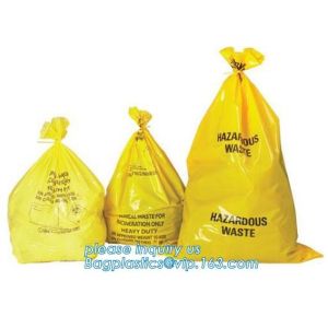 Clinical Waste Bag, Heavy Duty Sacks, PE biohazard eco bag, PE disposable Lab