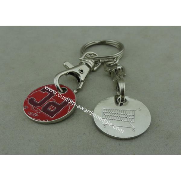 Supermarket Trolley Tokens Key Chain Brass Stamped Customized