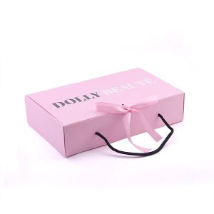 Handle Rope Pantone Printing 8cm Width Cosmetic Packaging Paper Box For Wig