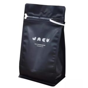 China Recyclable Flat Bottom Zipper Coffee Bag Tea Nuts Packaging Pouches With Valve on sale