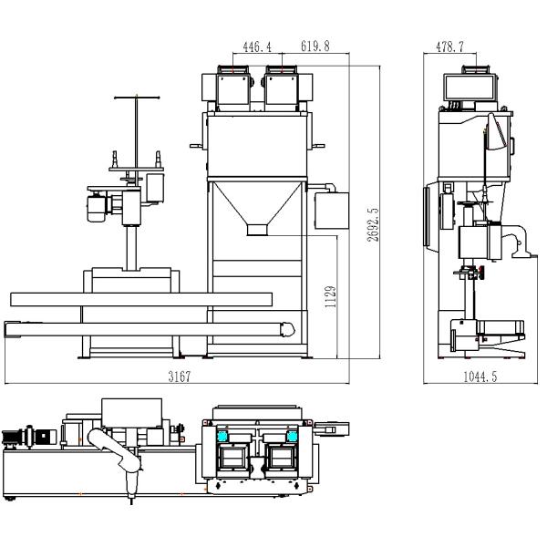 Quantitative Rice Packaging Machine 5 - 50KG For Sugar Feed Rice.Electronic Quantitative Packing Scale
